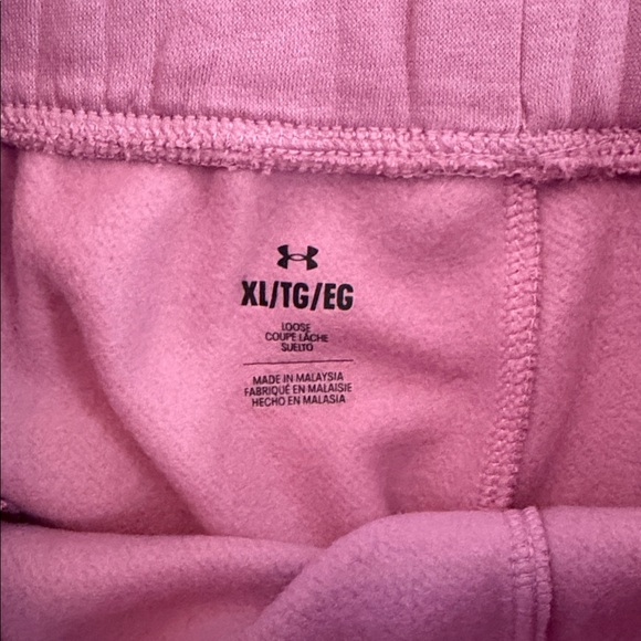 Under Armour Women's Light Pink 4” Essential Fleece Athletic Shorts Sz XL! - Picture 5 of 7